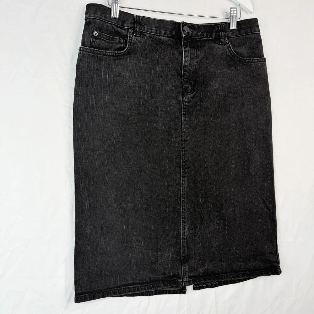 Lauren Jeans Co Ralph Lauren Denim Skirt Women's SZ-8 Black‎ Stretch Cotton